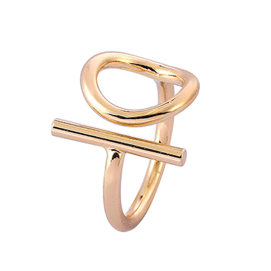 Brass Cuff Gold Nugget Open Ring Gold-plated Silver