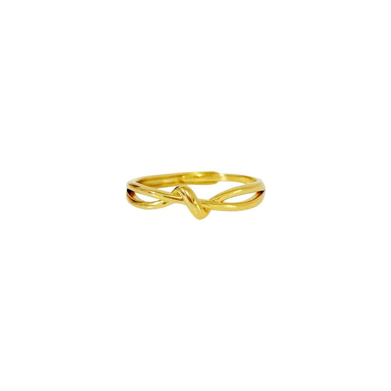 Adjustable Knot Line Gold Nugget Ring Gold-plated