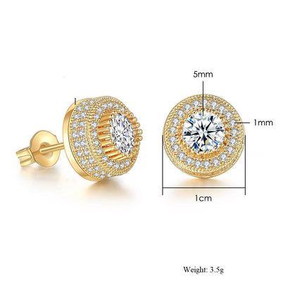 Gold Nugget Earrings With Diamonds Men