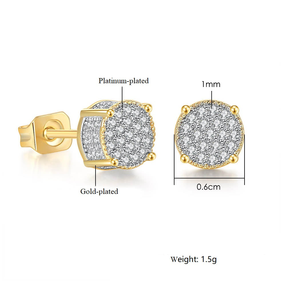 Gold Nugget Earrings With Diamonds Men