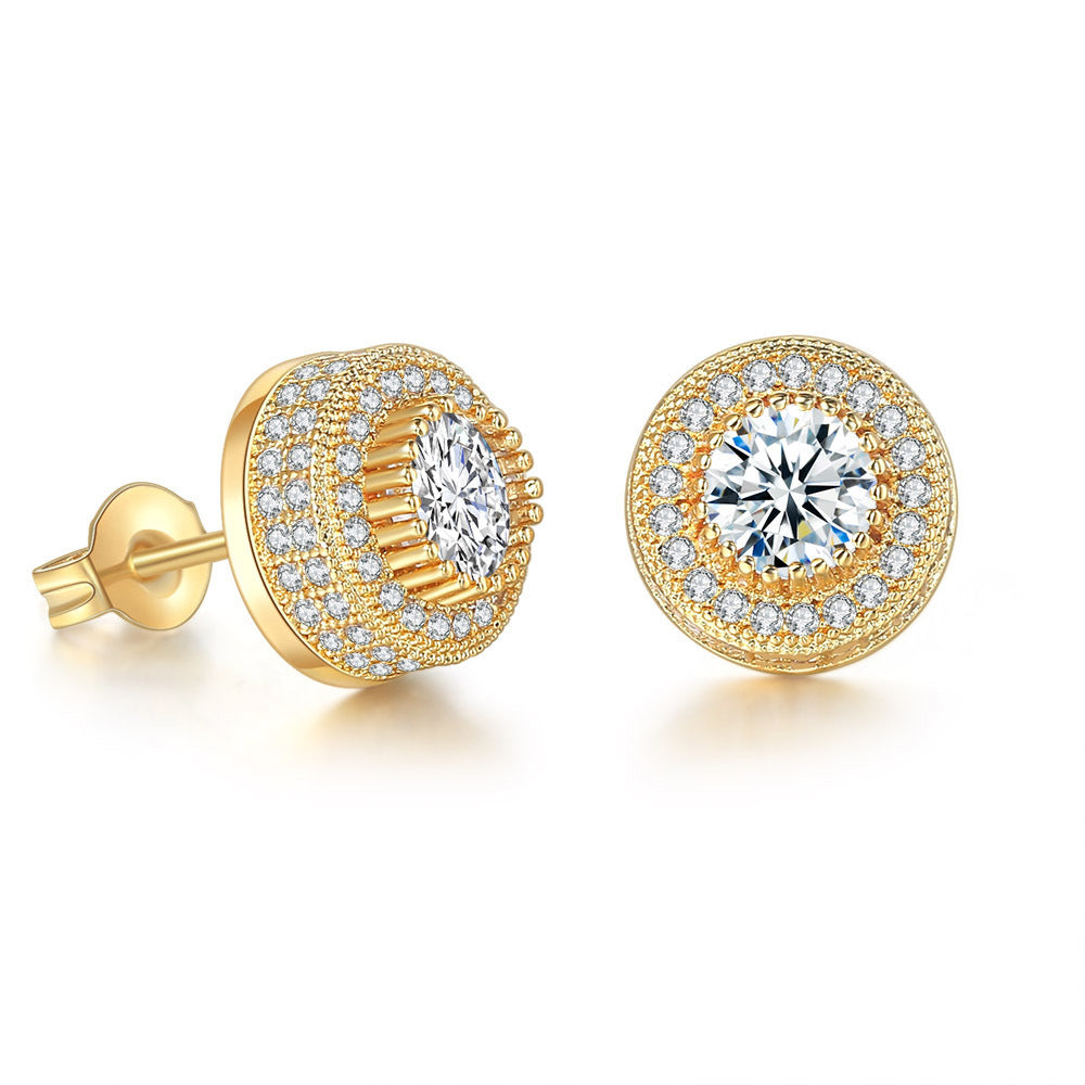 Gold Nugget Earrings With Diamonds Men