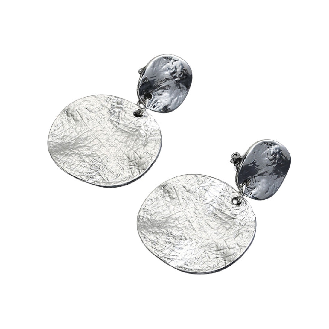 Nugget Jewelry Extra Large Double Parchment Disk Earrings-18K