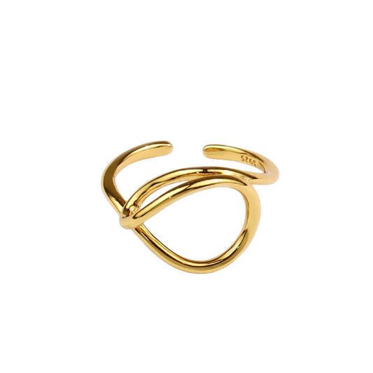 Stylish Knot Nugget Rings Gold-plated Silver