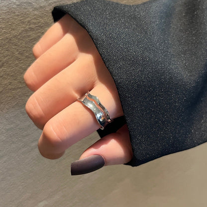 silver adjustable opening ring