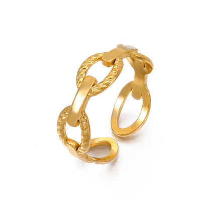 Adjustable Nugget Gold String Lock Ring