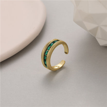 Men's Open Emerald Nugget Rings 14K Gold-plated