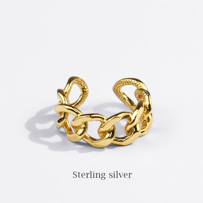 Japan and South Korea new chain versatile ring niche design girls' open jewelry chic Korean style jewelry drop shipping nugget earrings