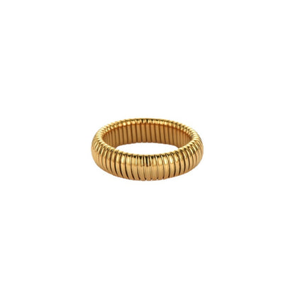 18k Gold Plated Brass Croissant Dome Ring