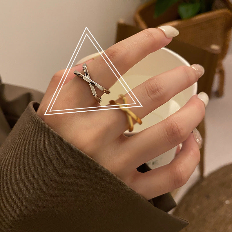 Minimalist Adjustable Geometric Line Gold Nugget Ring 18k Gold-plated Silver nugget earrings