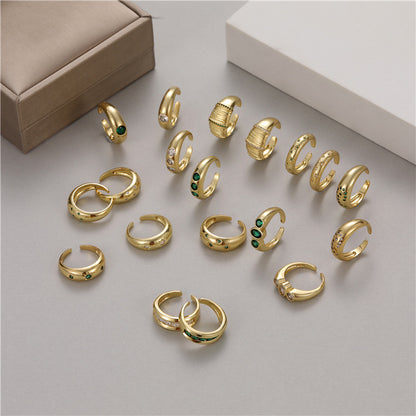 Men's Open Emerald Nugget Rings 14K Gold-plated