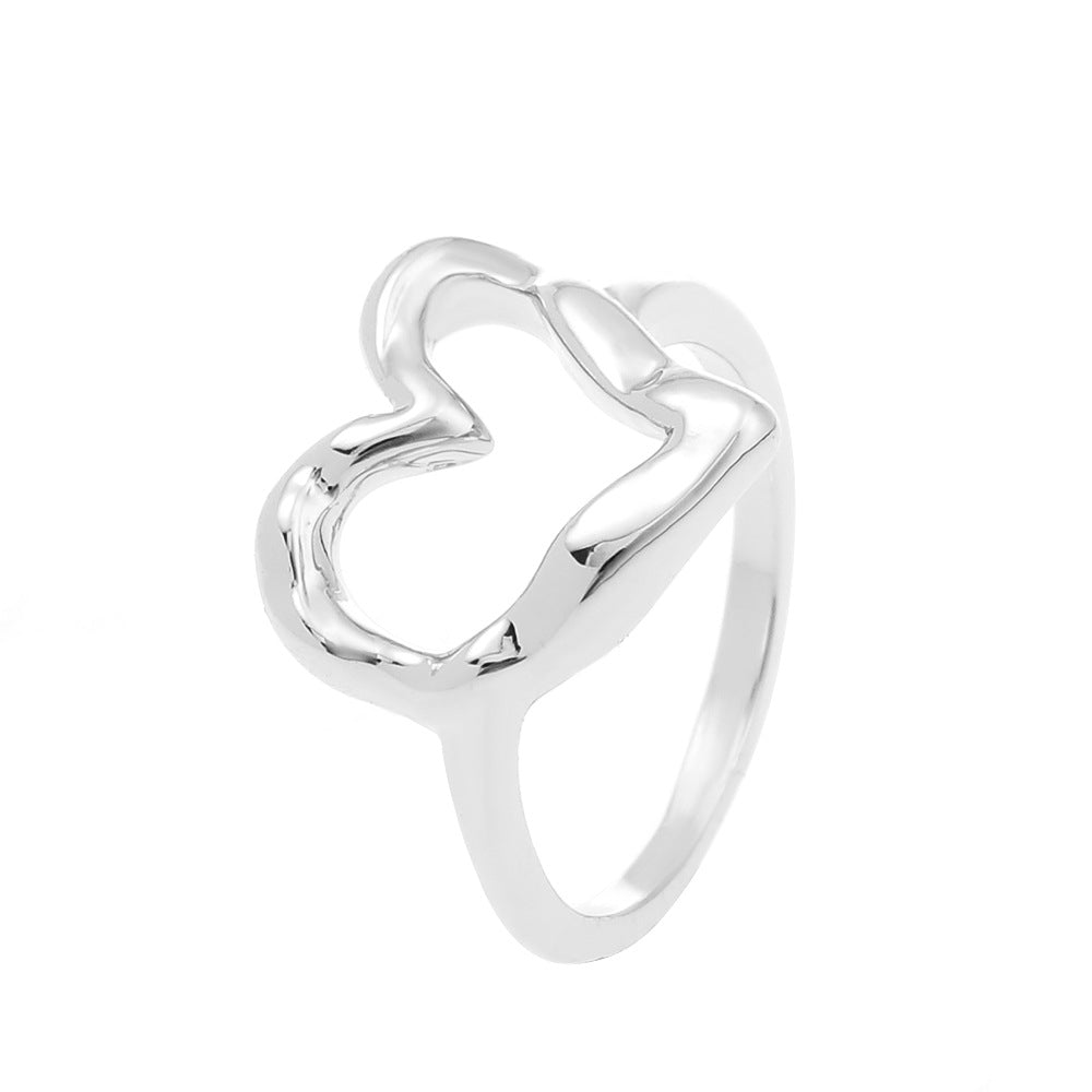 Heart Nugget Cuff Ring Gold-plated|Three Color