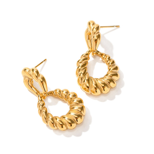 Nugget Jewelry 18k Gold Braided Hoop Earrings Women Nugget Jewelry