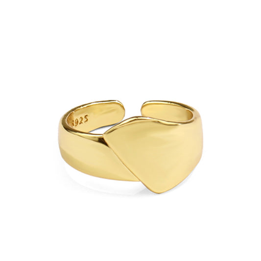 Crossover Gold Nugget Open Ring Silver