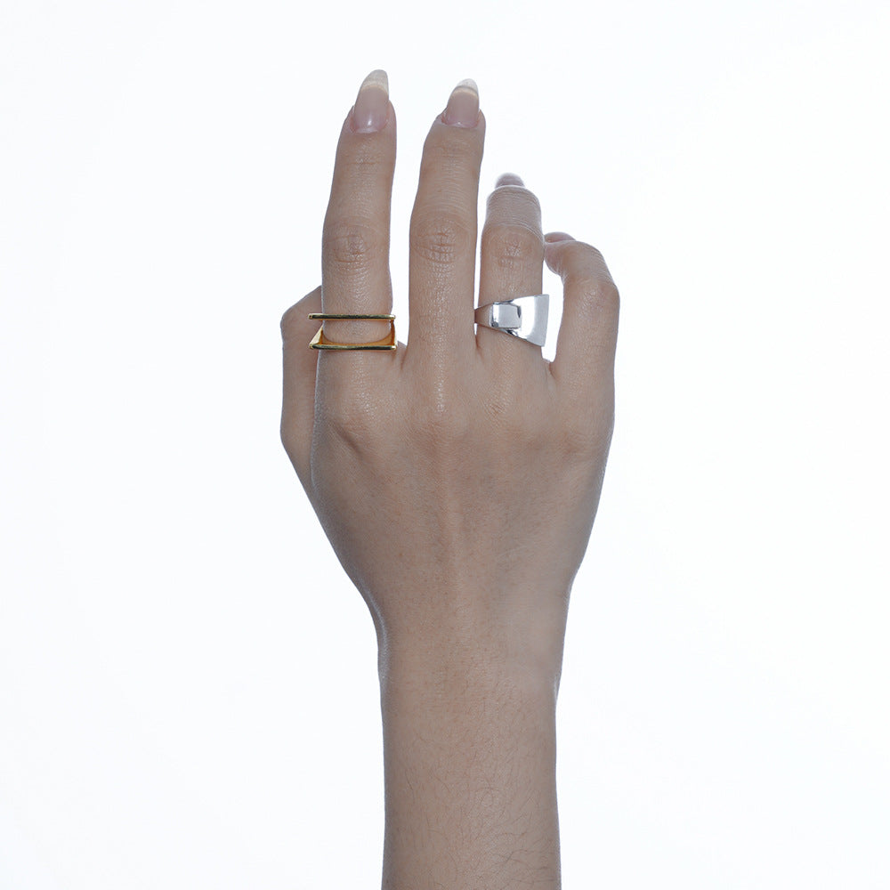 Glossy Band Adjustable Nugget Ring| Gold-plated S925 Silver