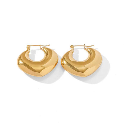 Heart Gold Nugget Hoop Earrings 14k Gold-plated