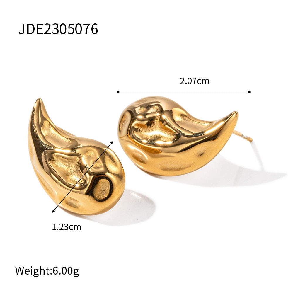 Gold Teardrop Earrings For Men Nugget Earrings