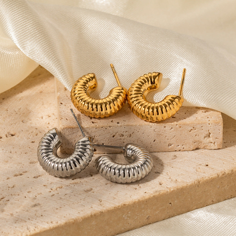 Nugget Jewlry 18K Gold Nugget Silver Snail Shell Earrings