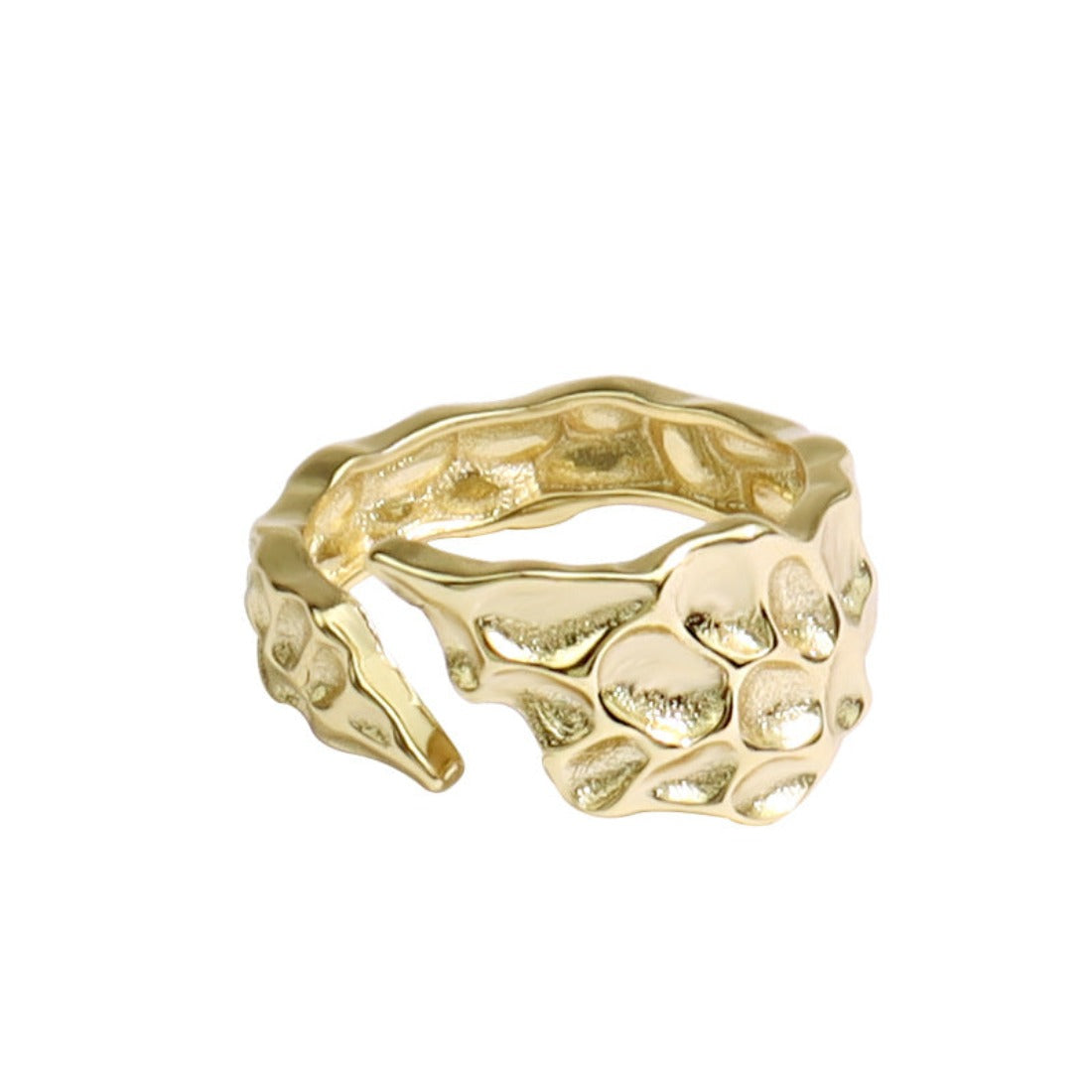 Nugget Jewelry Sterling Silver Yellow Gold Nugget Ring |Open Ring