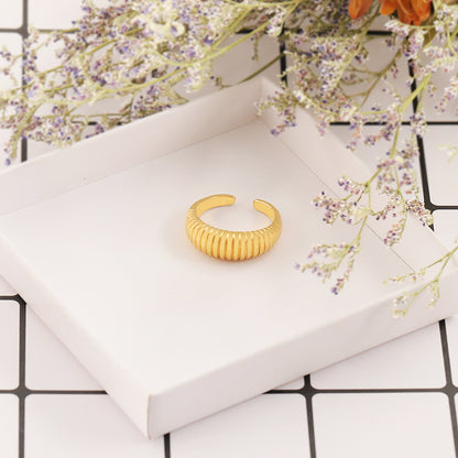 Adjustable Open Fluted Gold Nugget Ring Gold-plated