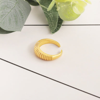 Adjustable Open Fluted Gold Nugget Ring Gold-plated