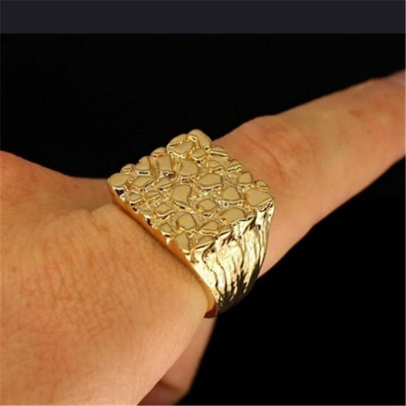 men gold nugget ring 