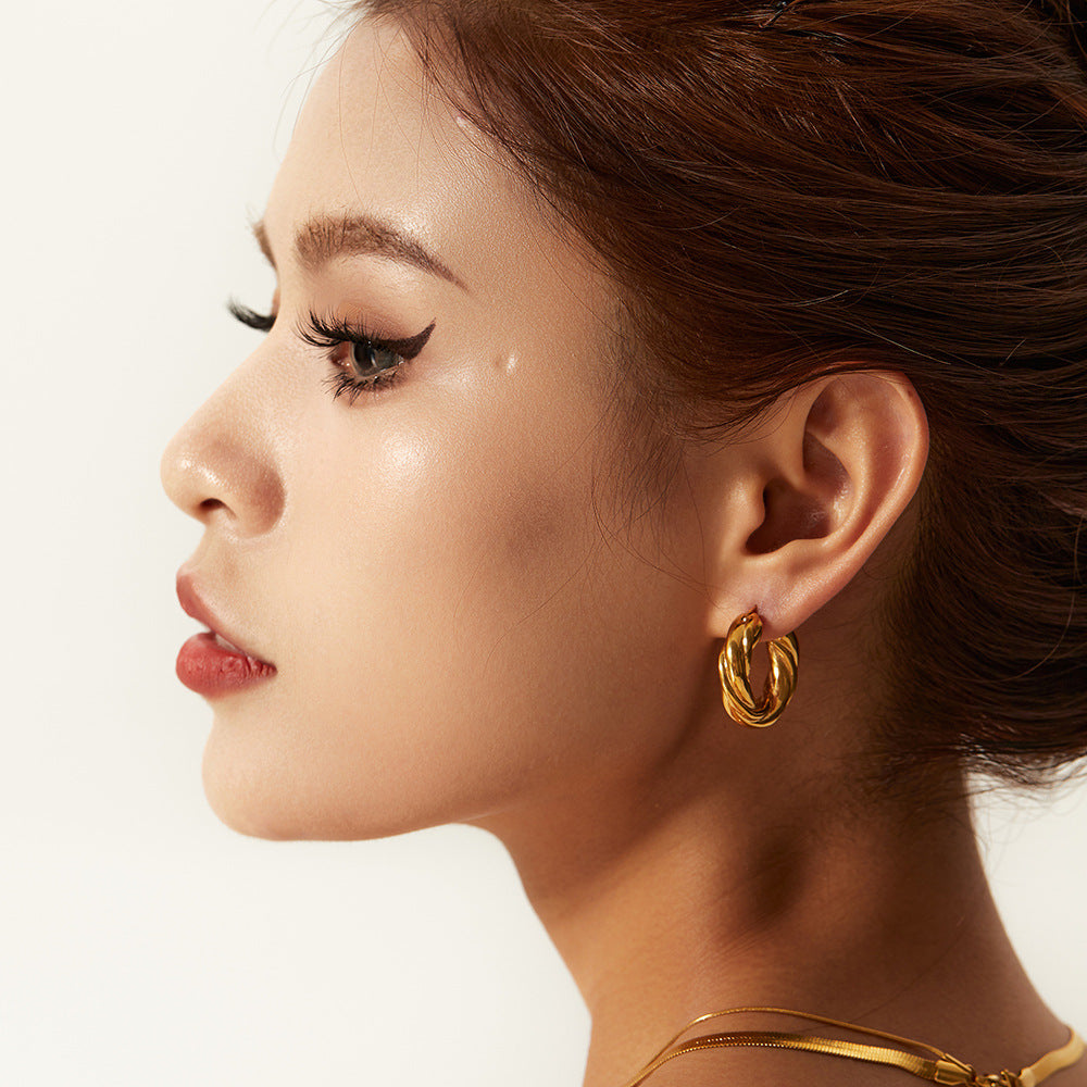 gold twist earrings