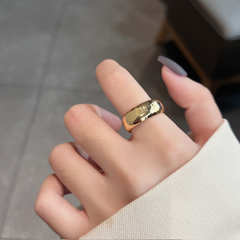 New Cross border Design Sense Personalized Creativity Open Ring Gold Ins Style Simple and Versatile Index Finger Ring Accessories nugget earrings