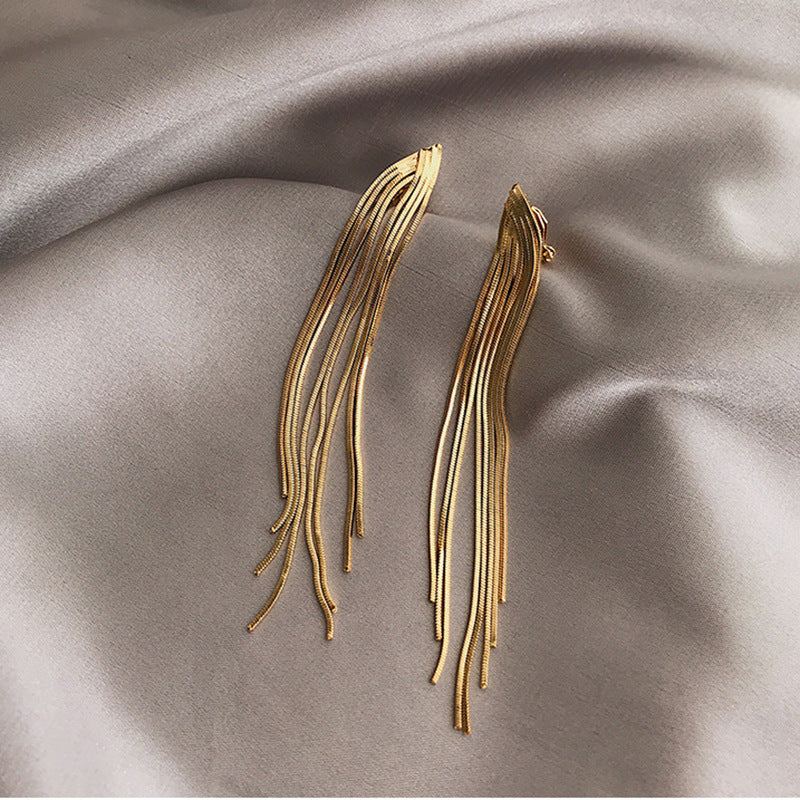 Nugget Jewelry Gold Waterfall Chandelier Earrings, No  piercing