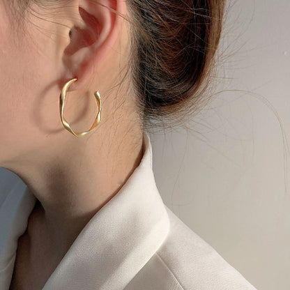 Trendy Hoop Nugget Earrings Bundle Gold-plated