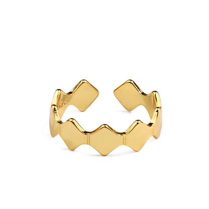 Geometric Rhombus Design Gold NugGet Rings 14K Gold-plated Sterling Silver nugget earrings