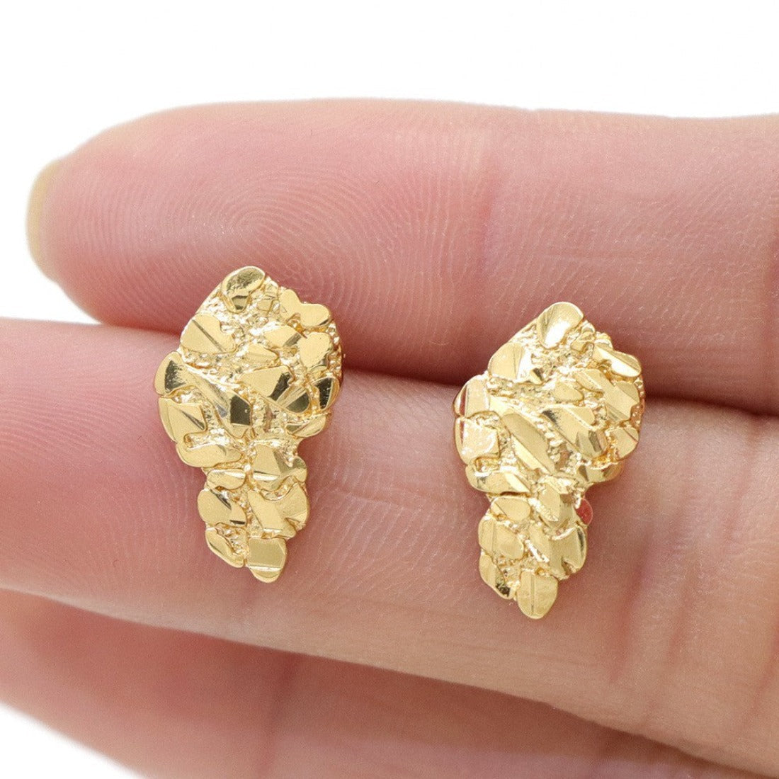 Gold Stud Nugget Earrings