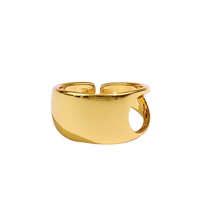 Irregular Hollow Nugget Ring Gold-plated Silver| Open Nugget Ring nugget earrings