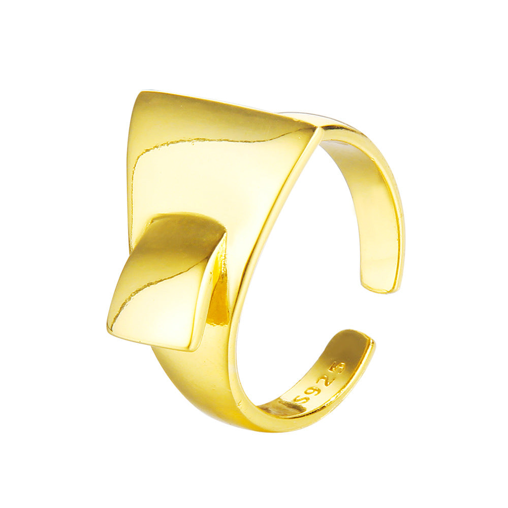 Glossy Band Adjustable Nugget Ring| Gold-plated S925 Silver