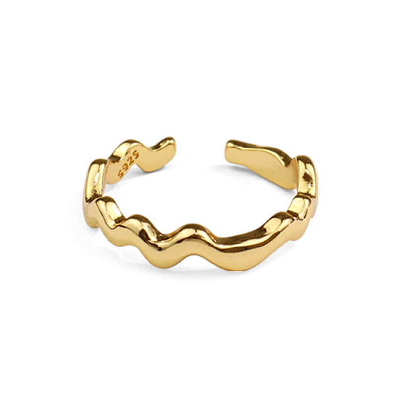 Nugget Jewlry 18K Gold-plate Wave Open Ring