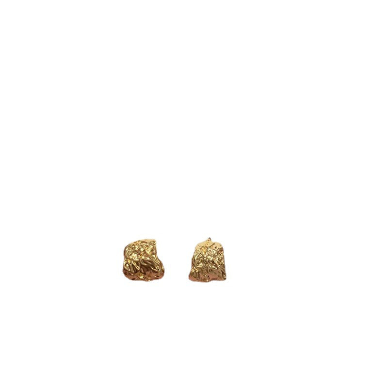 Textured Stud Nugget Earring Gold-plated Silver