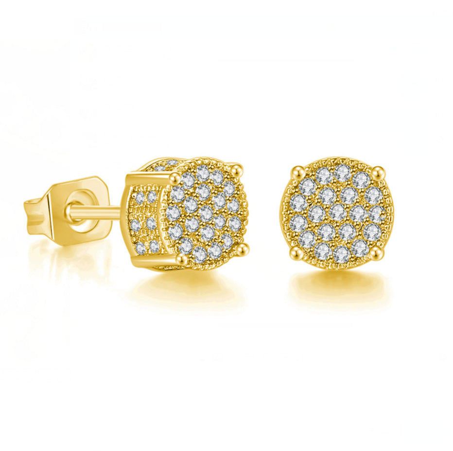 Gold Nugget Earrings With Diamonds Men