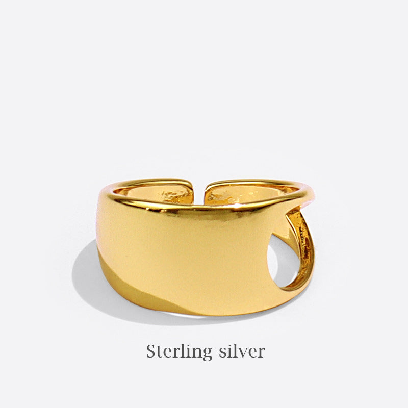 Irregular Hollow Nugget Ring Gold-plated Silver| Open Nugget Ring nugget earrings
