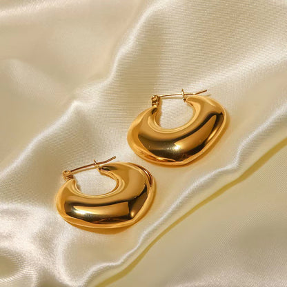 Heart Gold Nugget Hoop Earrings 14k Gold-plated