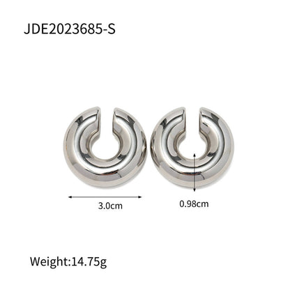 18K Gold Clip on Hoop Earrings| Non Pierced Clip Earrings