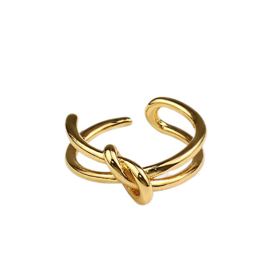 Cross Knot Open Nugget Ring Gold-Plated Sterling Silver nugget earrings